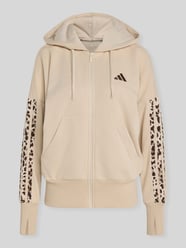 Relaxed Fit Sweatjacke aus Baumwoll-Mix mit Logo-Stitching von adidas Sportswear Beige - 1