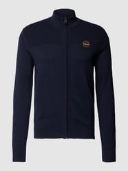 Gebreid jack met labelapplicatie, model 'DERRI' van Napapijri Blauw - 24