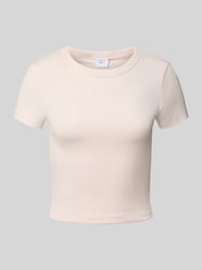 T-Shirt mit geripptem Rundhalsausschnitt von Gina Tricot Pink - 21
