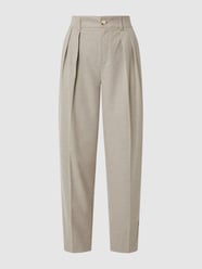 Bundfaltenhose mit Viskose-Anteil von Oui Beige - 5