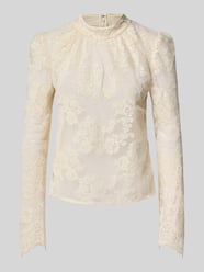 Cropped Bluse mit Paillettenspitze von Self-Portrait Beige - 16
