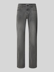 Jeansy o kroju slim fit z elastycznej mieszanki bawełny z szlufkami na pasek od REVIEW - 9