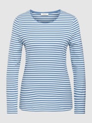 T-Shirt mit langen Ärmeln Modell 'ON RINGEL BASIC' von MAERZ Muenchen Blau - 34