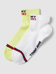 Socken mit Streifen-Details im 2er-Pack Modell 'QUARTER' von Tommy Jeans Gelb - 48