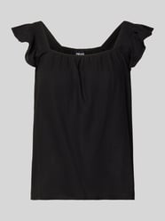Bluzka bez rękawów o kroju regular fit z mieszanki bawełny i lnu model 'PIA' od PIECES - 20