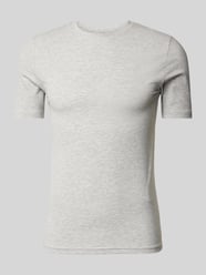 Slim fit T-shirt met ronde hals van REVIEW Grijs / zwart - 28