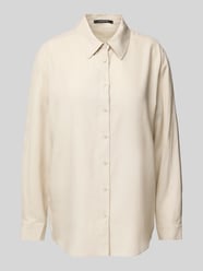 Blouse van lyocellmix met overhemdkraag van comma Beige - 12