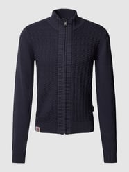 Strickjacke mit Reißverschluss Modell 'TRONDHEIM' von Napapijri Blau - 3