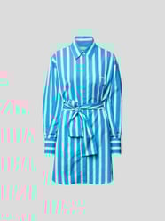 Hemdblusenkleid mit Gürtel von MSGM Blau - 12