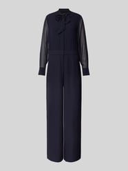 Jumpsuit mit semitransparenten Ärmeln von comma Blau - 41