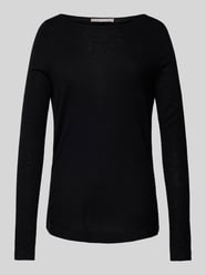 Wollpullover mit U-Boot-Ausschnitt von Christian Berg Woman Selection Schwarz - 22