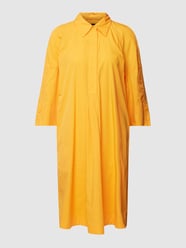 Knielanges Kleid aus reiner Baumwolle mit Umlegekragen von Marc Cain Orange - 8