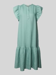 Leinenkleid mit Rüschen und Rundhalsausschnitt von Christian Berg Woman - 46