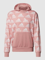 Bluza z kapturem z nadrukiem z logo na całej powierzchni od ADIDAS SPORTSWEAR Różowy - 36