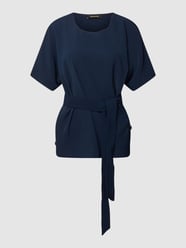 Blouse met strikceintuur van More & More Blauw - 15