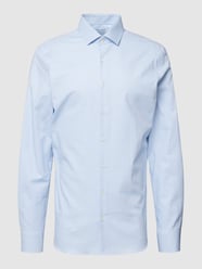 Regular fit zakelijk overhemd met all-over motief, model 'Tupfen' van OLYMP Level Five Blauw - 38