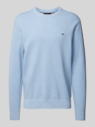 Strickpullover mit Logo-Stitching von Tommy Hilfiger Blau - 13