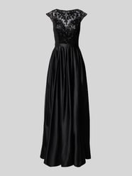 Abendkleid mit Rundhalsausschnitt von Unique Schwarz - 45