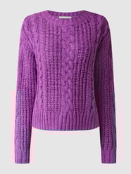 Pullover van bandjesgaren van Oui Paars - 3