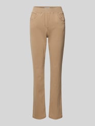 Slim fit broek met elastische band, model 'PAMINA FUN' van Raphaela By Brax Bruin - 44