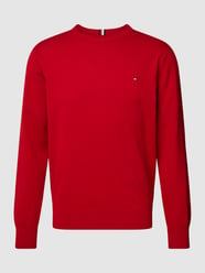 Strickpullover mit Label-Stitching von Tommy Hilfiger Rot - 33