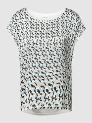 T-Shirt mit Allover-Muster Modell 'Dezember' von s.Oliver BLACK LABEL Weiß - 25
