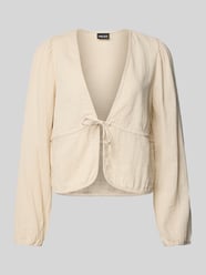 Regular Fit Langarmbluse aus Baumwolle Modell 'SASTINA' von Pieces Beige - 44