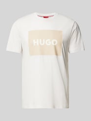 T-Shirt mit Label-Print Modell 'DULIVE' von HUGO Weiß - 3