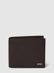 Portemonnaie aus Leder-Mix mit Label-Detail Modell 'Zair' von BOSS Braun - 32