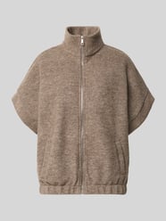 Relaxed Fit Strickjacke mit Stehkragen und 1/2-Arm von Emily Van den Bergh Beige - 31