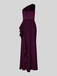 Avondjurk in one shoulder-look met volants van Adrianna Papell Bordeaux - 43