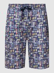 Bermudas mit Allover-Muster von A Fish Named Fred Blau - 32