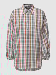 Overhemdblouse met all-over motief van Marc O'Polo Blauw - 37