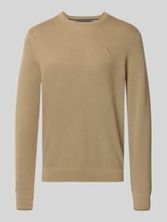 Regular fit gebreide pullover van zuivere katoen met labeldetail van LERROS - 18