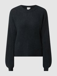 Sweter z dodatkiem wełny z alpaki model ‘Mara’ od ICHI Niebieski - 37