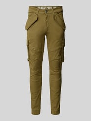 Tapered Fit Cargohose mit Pattentaschen Modell 'COMBAT PANT' von Alpha Industries Grün - 44