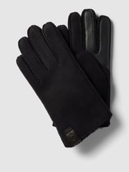 Handschuhe aus Lammfell mit Label-Patch von UGG Schwarz - 44