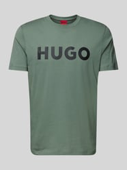 T-shirt met labelprint, model 'DULIVIO' van HUGO - 4