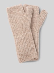 Vingerloze handschoenen in geribbelde look van Jake*s Casual Beige - 41