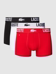 Obcisłe bokserki z elastycznym paskiem z logo w zestawie 3 szt. od Lacoste Czerwony - 5
