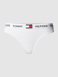 Stringi z elastycznym pasem z logo od TOMMY HILFIGER Biały - 43
