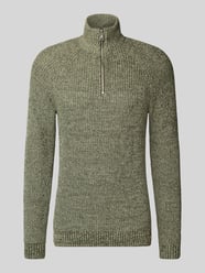 Sweter z dzianiny o kroju slim fit z zamkiem błyskawicznym model ‘Darik’ od Blend - 17