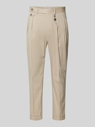Hose mit gelegten Falten und Eingrifftaschen von Manuel Ritz Beige - 7