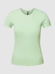 T-shirt met golvende zoom, model 'NICCA' van Pieces Groen - 37
