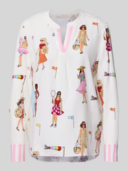 relaxed fit tuniek-blouse met all-over motiefprint van HERZENS - 13