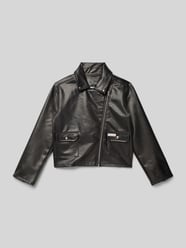 Kurtka w stylu Biker z imitacji skóry z kieszeniami z patką od Calvin Klein Jeans - 6