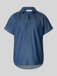 Regular Fit Bluse in Denim-Optik mit V-Ausschnitt von Christian Berg Woman - 46