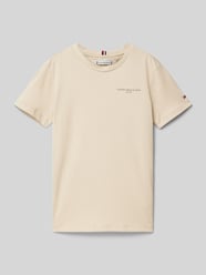 T-Shirt mit Logo-Stitching von Tommy Hilfiger Teens Beige - 23