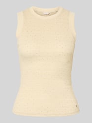 Top mit Ziersteinbesatz und Rundhalsausschnitt von GUESS Beige - 11