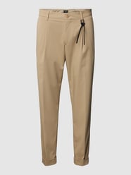Chino met persplooien en omslag aan de pijpen, model 'Louis' van Strellson Beige - 16